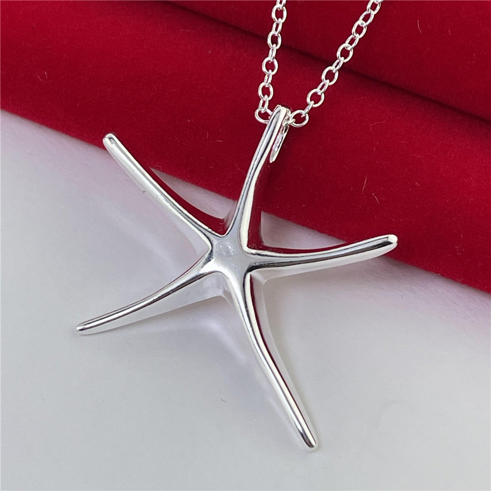 Sier Jewelry Beautiful Big Starfish Classic Pendants