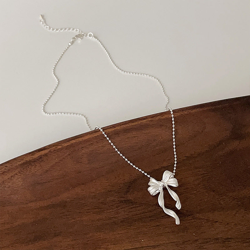 Entry Lux Bow Female Niche Frosted Necklaces