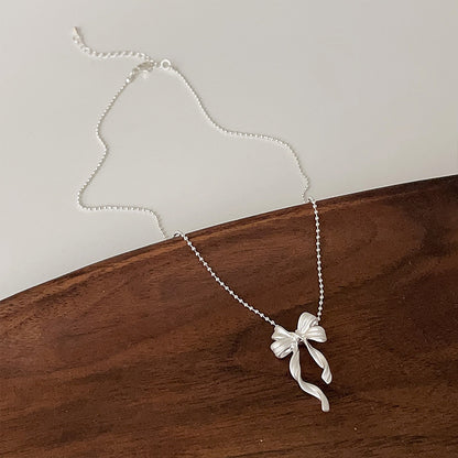 Entry Lux Bow Female Niche Frosted Necklaces
