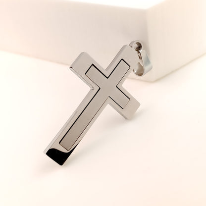 Men's Steel Cross Shelf Punk Trendy Titanium Necklaces