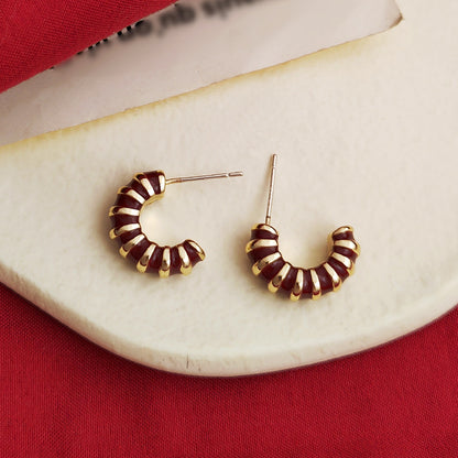 Fashionable Retro Red Series Niche Temperament Earrings