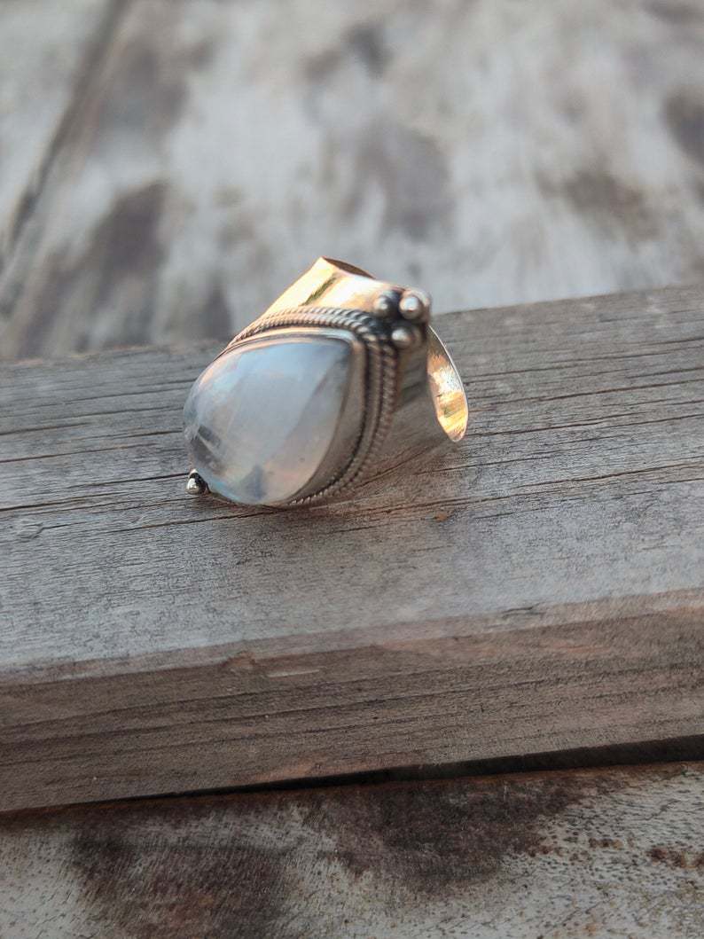 Strength Retro Moonstone Fashion Punk Style Rings