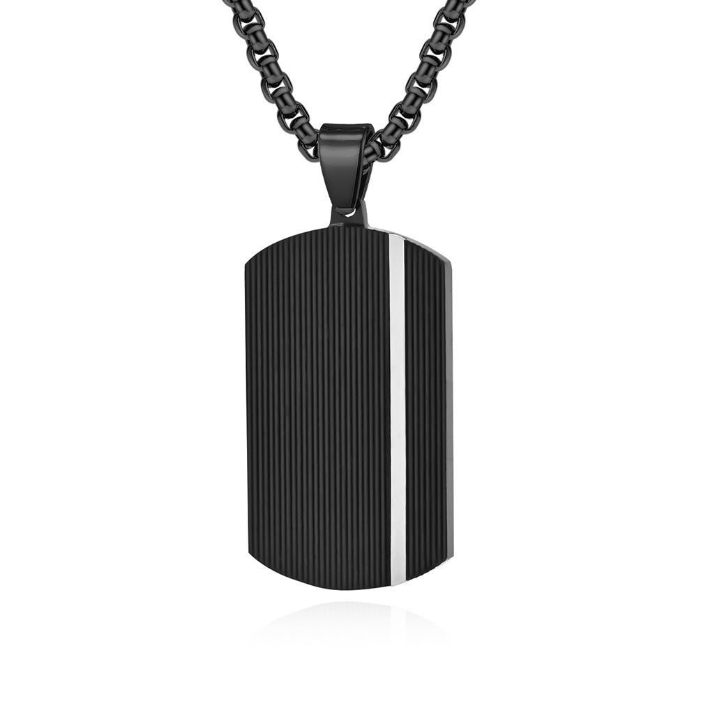 Men's Simple Dog Tag Jewelry Sweater Chain Pendants