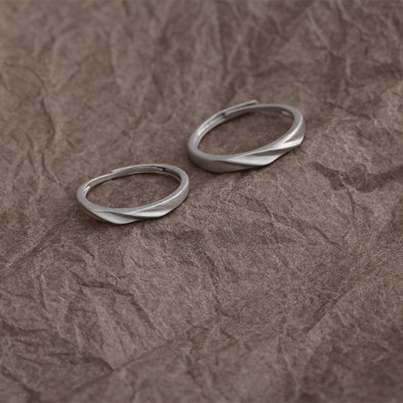 Female Male Couple Niche Simple Index Finger Pure Rings