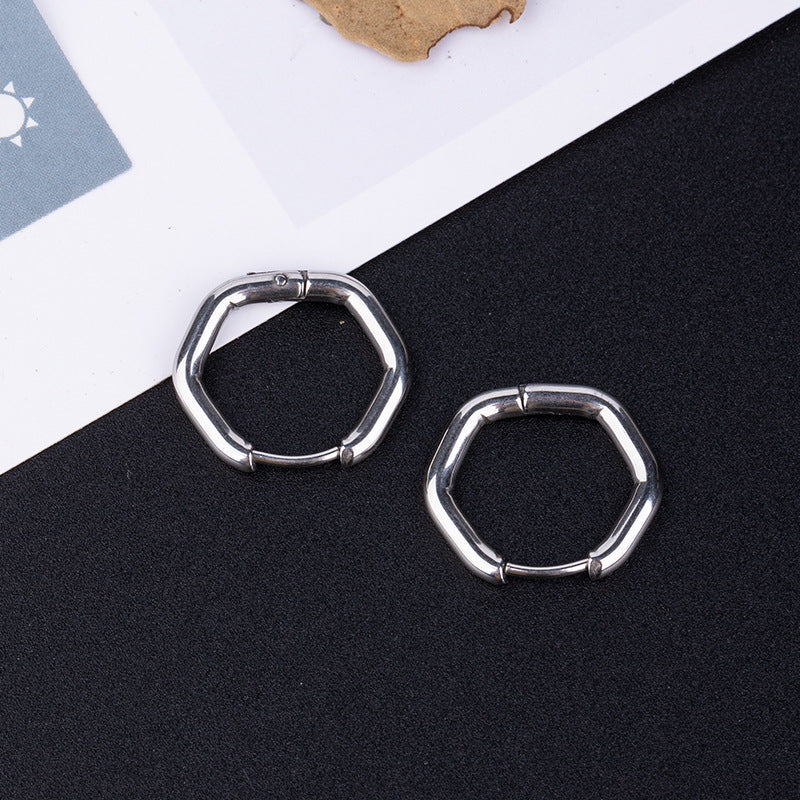 Stainless Steel Trendy Solid Color Fashion Titanium Love Star Earrings