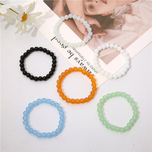 Solid Color Transparent Glass Pliable Temperament Bracelets