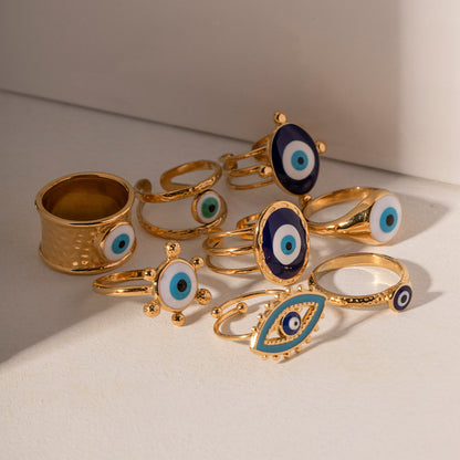 Personality Evil Blue Eye Retro Fashion Rings