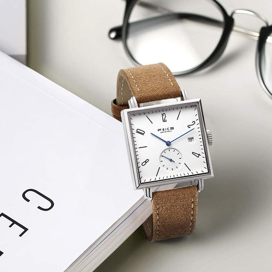 Men's Square Watch Automatic Leisure Simple Hollow Mechanical Watches
