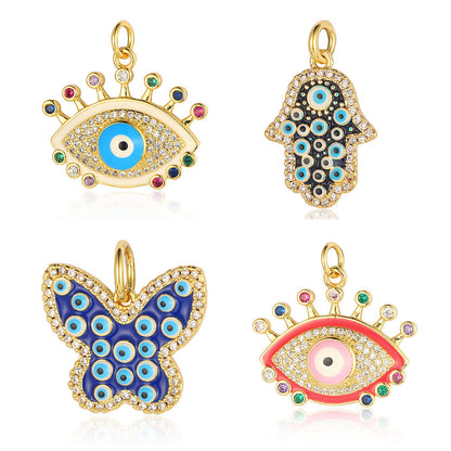 Palm Eyes Face Crown Snake Star Butterfly Rectangle Pendants