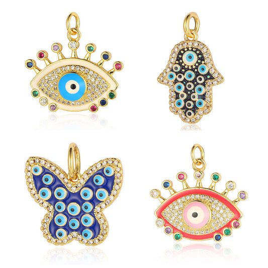 Palm Eyes Face Crown Snake Star Butterfly Rectangle Pendants