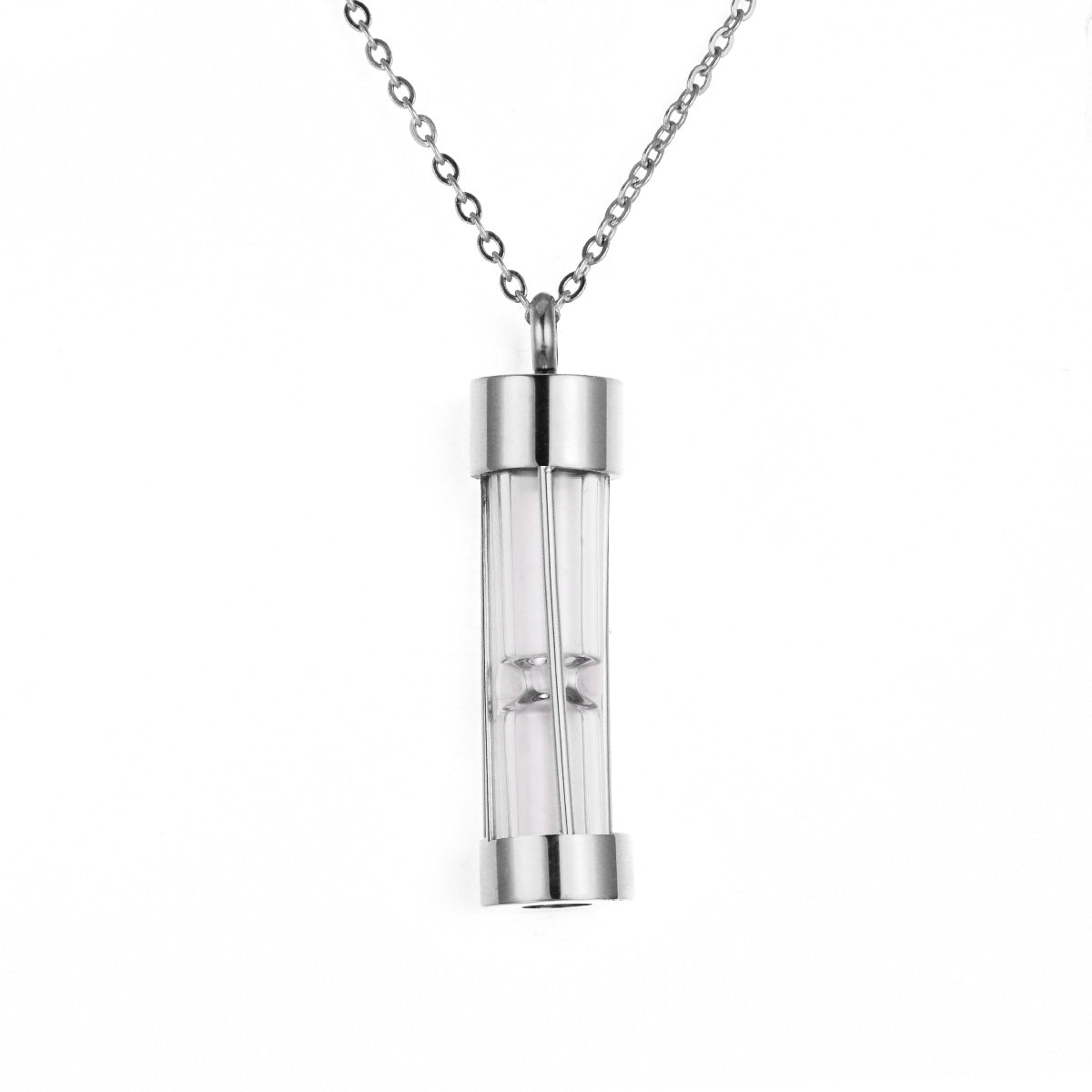 Stainless Steel Hourglass Shape Open Perfume Bottle Pendants