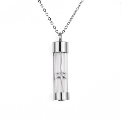 Stainless Steel Hourglass Shape Open Perfume Bottle Pendants