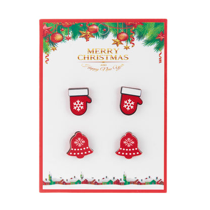 Women's Snowman Snowflake Combination Suit Wooden Cardboard Earrings