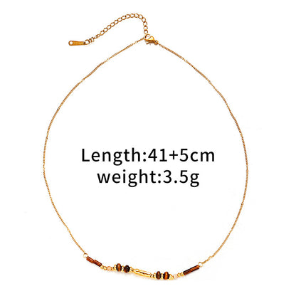 Women's Stainless Steel Electroplated Real Gold Style Necklaces