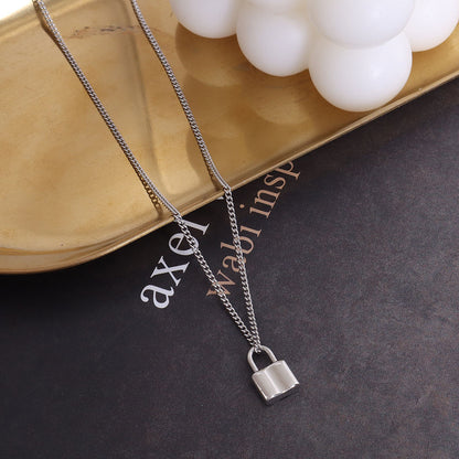 Personalized Cold Style Lock Head Female Titanium Pendants