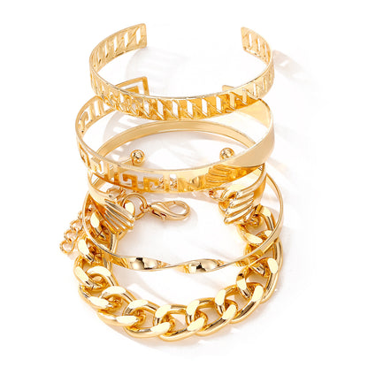 Fashion Gold Chain Hip Hop Hollow Heart Bracelets