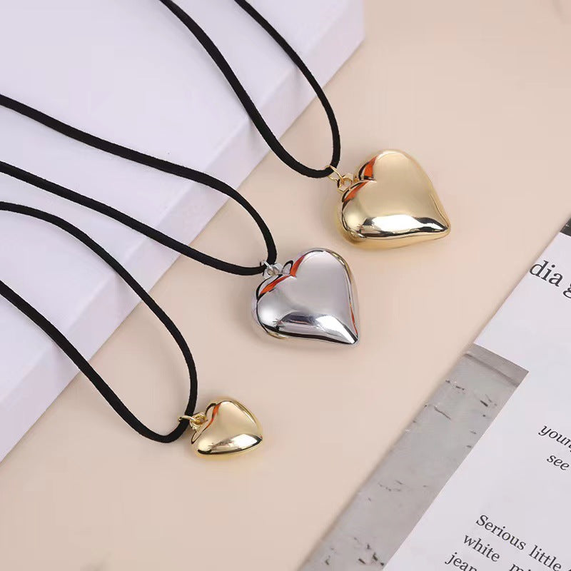 Cool Exaggerated Big Heart Simple Adjustable Flannel Pendants