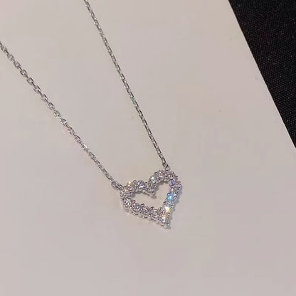 Heart Simple Elegant Romantic Beautiful Shiny Full Diamond Necklaces