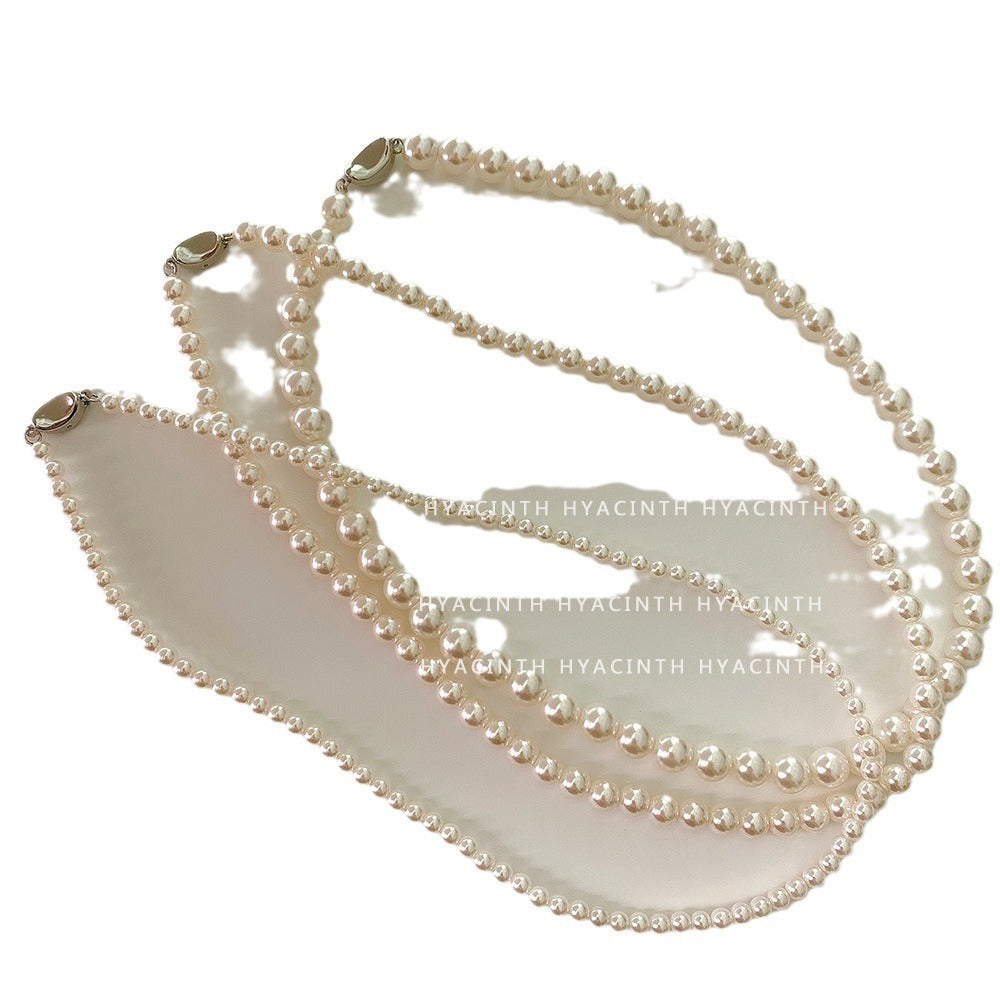 Women's Simple Pearl Knot Clavicle Chain Sweater Necklaces