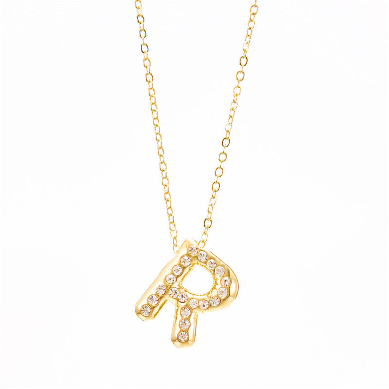 Chubby Letter Clavicle Chain Simplicity Birthday Necklaces