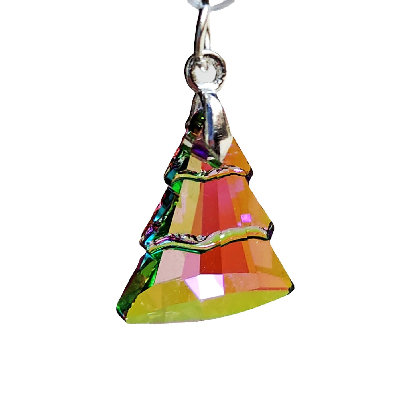 Christmas Tree Electroplated Aurora Crystal Ornament Pendants