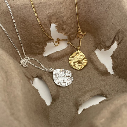 Women's Korean Jewelry Sterling Sier Geometric Round Simple Necklaces