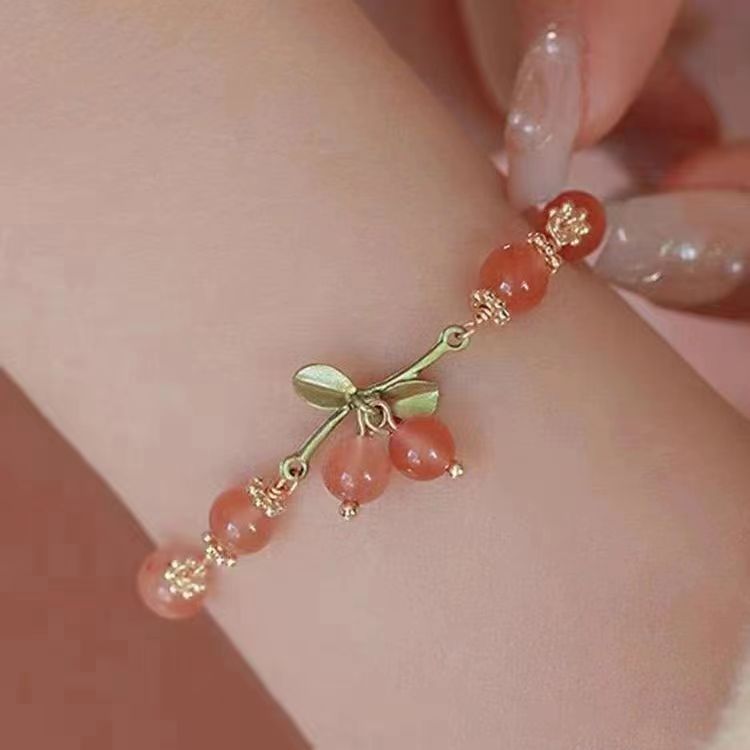 Women's Niche Sweet Style Begonia Design Versatile Light Bracelets