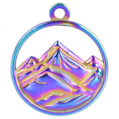 Colorful Stainless Steel Golden Mountain Ornament Pendants