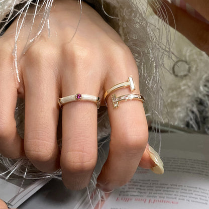 Women's Drip Glazed Fashion Personality High Sense Index Rings