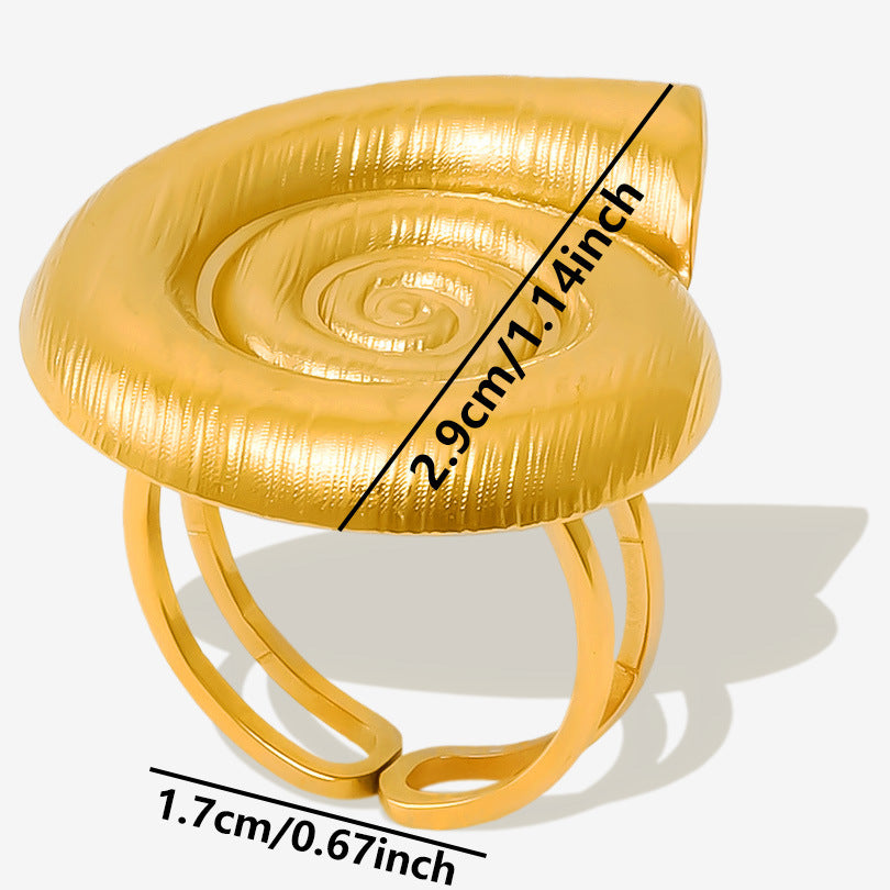 Beach Golden Conch Female Exaggerated Opening Rings