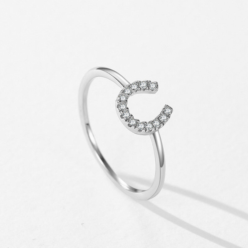 Sterling Sier U-shaped Micro Setting Female Light Rings