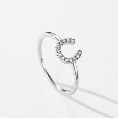 Sterling Sier U-shaped Micro Setting Female Light Rings