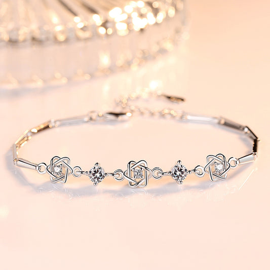 Fashion Six-pointed Star Sier National Version Bracelets