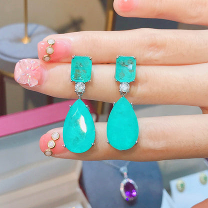Retro Large Water Drop Artificial Emerald Rings