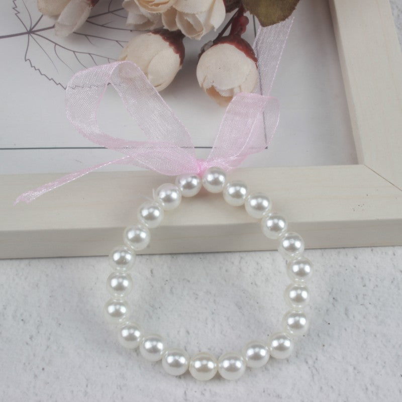 Children's Imitation Pearl Plastic Stringed Pearls Acrylic Handmade Bracelets