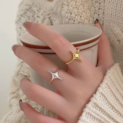 Fan Korean Jewelry Sterling Sier Star Personality Rings