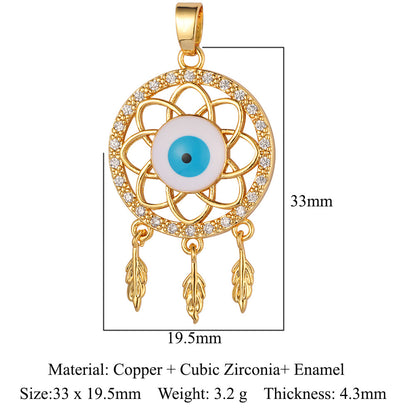 Color Zirconium Copper Micro Inlaid Zircon Pendants