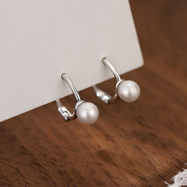 Women's Pearl Ear Clip For Sterling Sier Korean Style Earrings