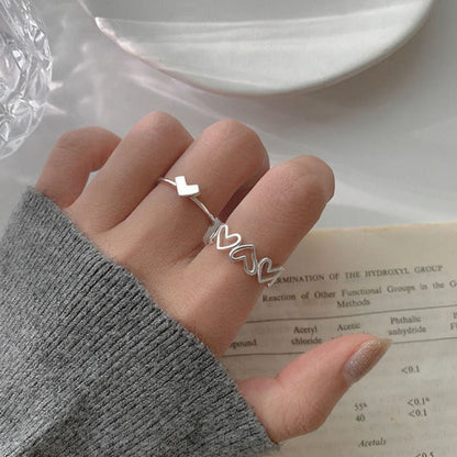 Design Fashion Personality Hollow Out Love Heart-shaped Rings