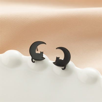 Stainless Steel Cute Simple Cartoon Animal Earrings