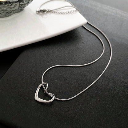 Women's Titanium Steel No Fading Hollow Love For Light Necklaces