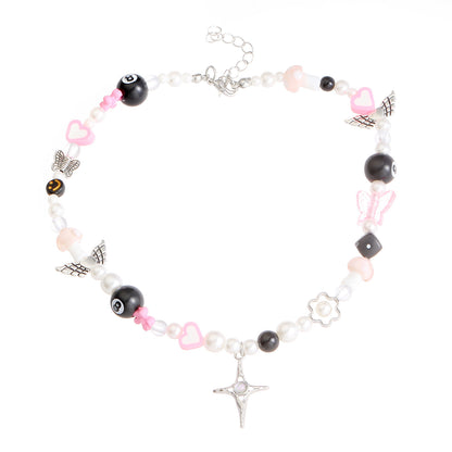 Vintage Gothic Metal Butterfly Cross Star Flower Necklaces