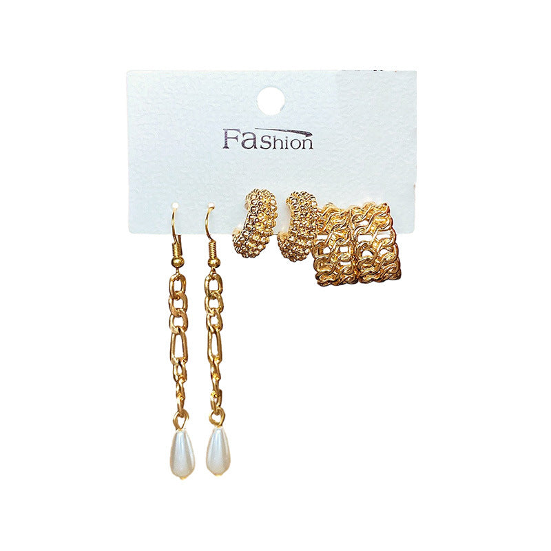 Bow Fishtail Pearl Moon Diamond Fashionable Earrings