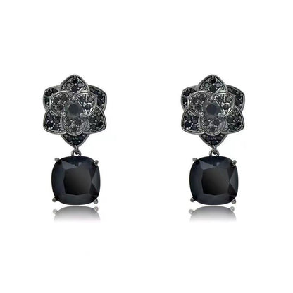 Sier Needle Elegant Camellia Korean Style Earrings