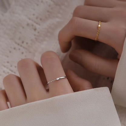 Women's Diamond Chain Cold Style Design Simple Personality Korean Rings