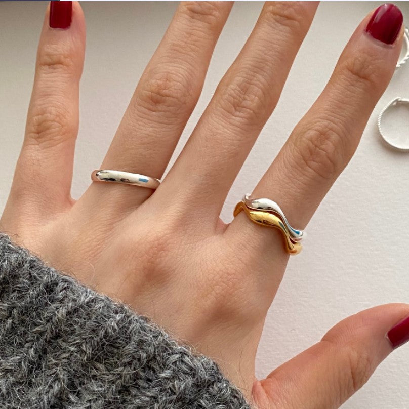 Style Sterling Sier Simple Temperamental Natural Rings