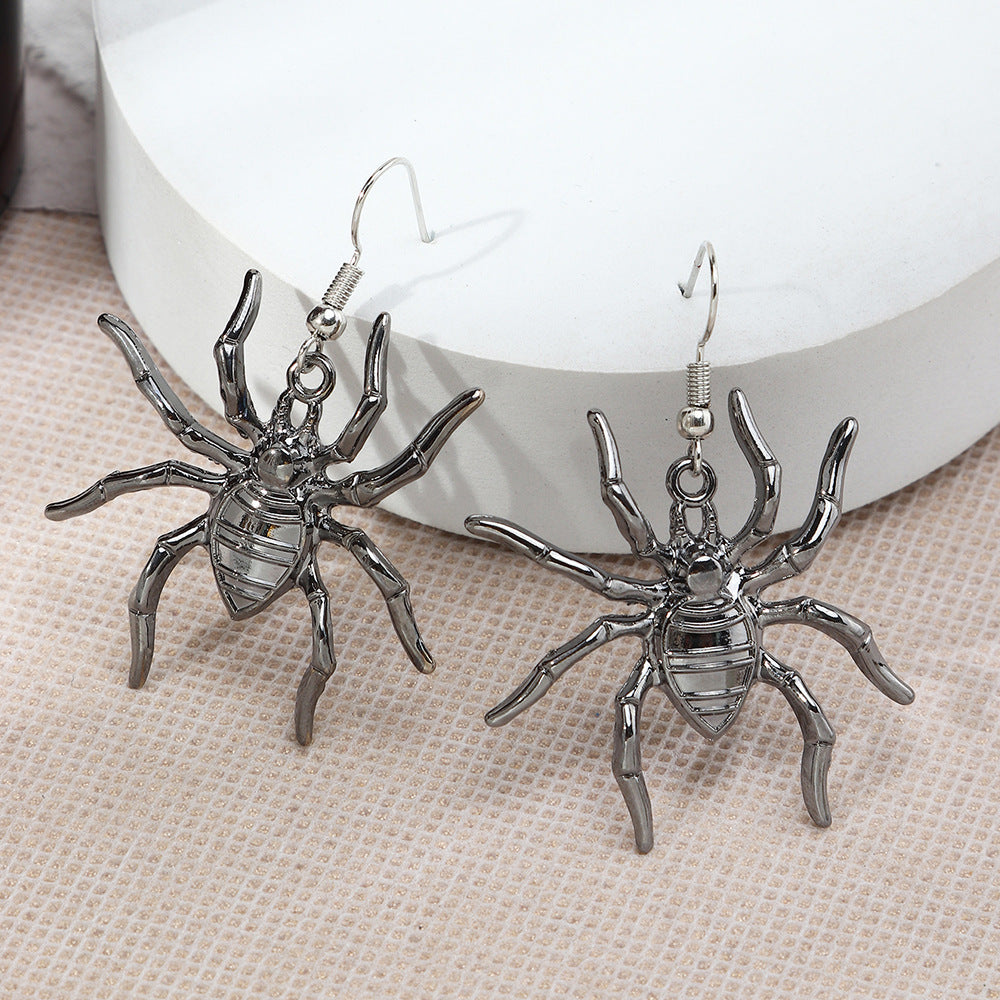 Animal Halloween Personality Retro Metal Spider Earrings
