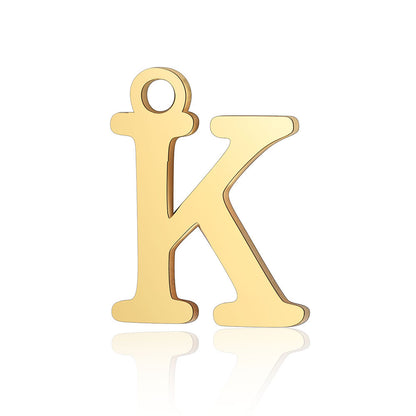 Titanium Steel Letter Gold Capital English Pendants