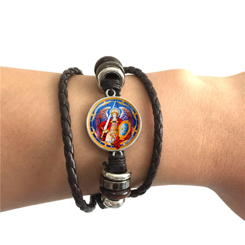 Women's & Men's Time Stone Leather Carrying Strap Hand-woven Bracelets