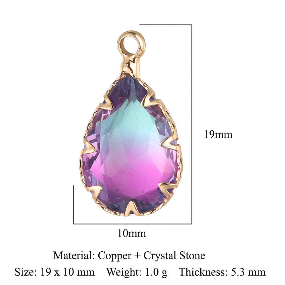 Copper Glass Crystal Geometric Round Ornament Pendants